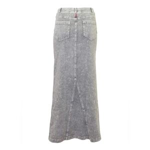 Gray Acid Wash Denim Skirt
